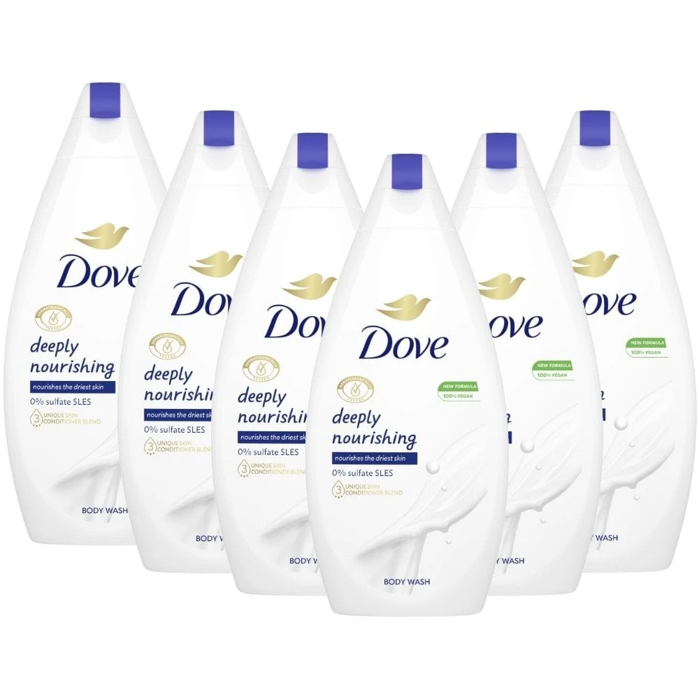 DOVE Deeply Nourishing Body Wash For Dry Skin Bundle 6 X 450ml 3 DOVE Deeply Nourishing Body Wash For Dry Skin Bundle 6 X 450ml