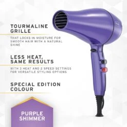 Wahl Pro Keratin Hair Dryer 2200W Purple Shimmer -Babyliss Care Shop pro keratin hair dryer 2200w purple shimmer p28823 73364 image