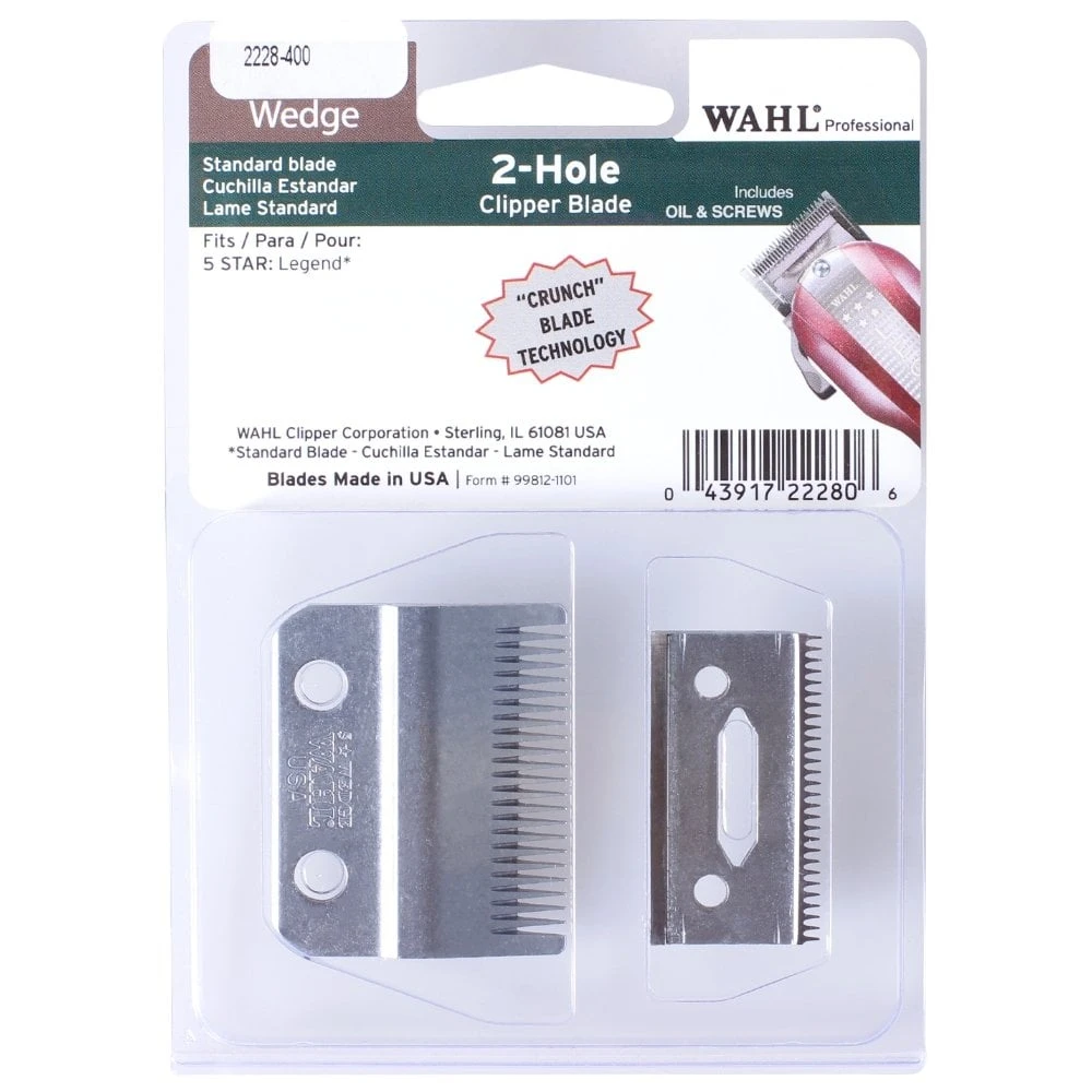 Wahl Replacement Wedge Shaped 2-Hole Legend Blade Set 2228-400 0.8 - 3mm 4 Wahl Replacement Wedge Shaped 2-Hole Legend Blade Set 2228-400 0.8 - 3mm - Image 2