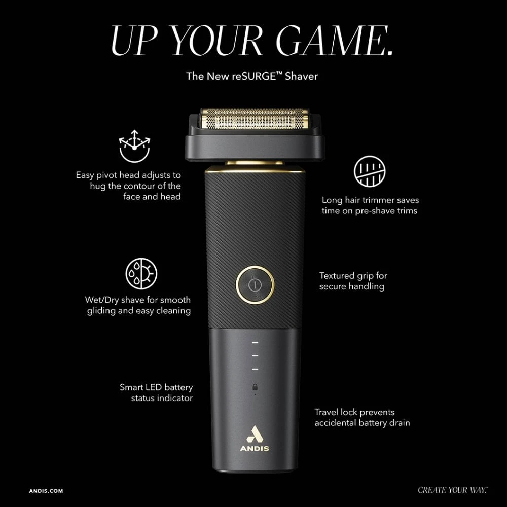 Andis ReSURGE Li Titanium Foil Wet & Dry Shaver 4 Andis ReSURGE Li Titanium Foil Wet & Dry Shaver - Image 2
