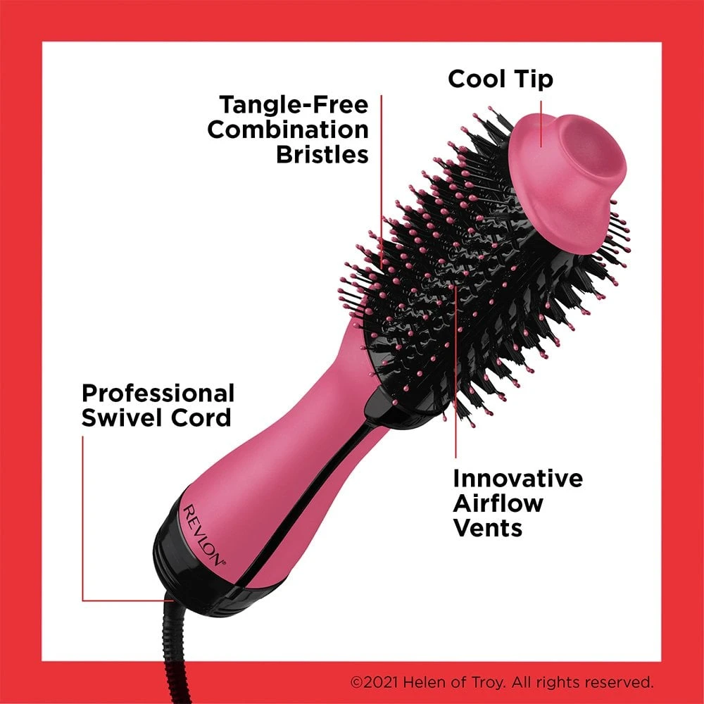 Salon One-Step Hair Dryer & Volumiser Pink 5 Salon One-Step Hair Dryer & Volumiser Pink - Image 3